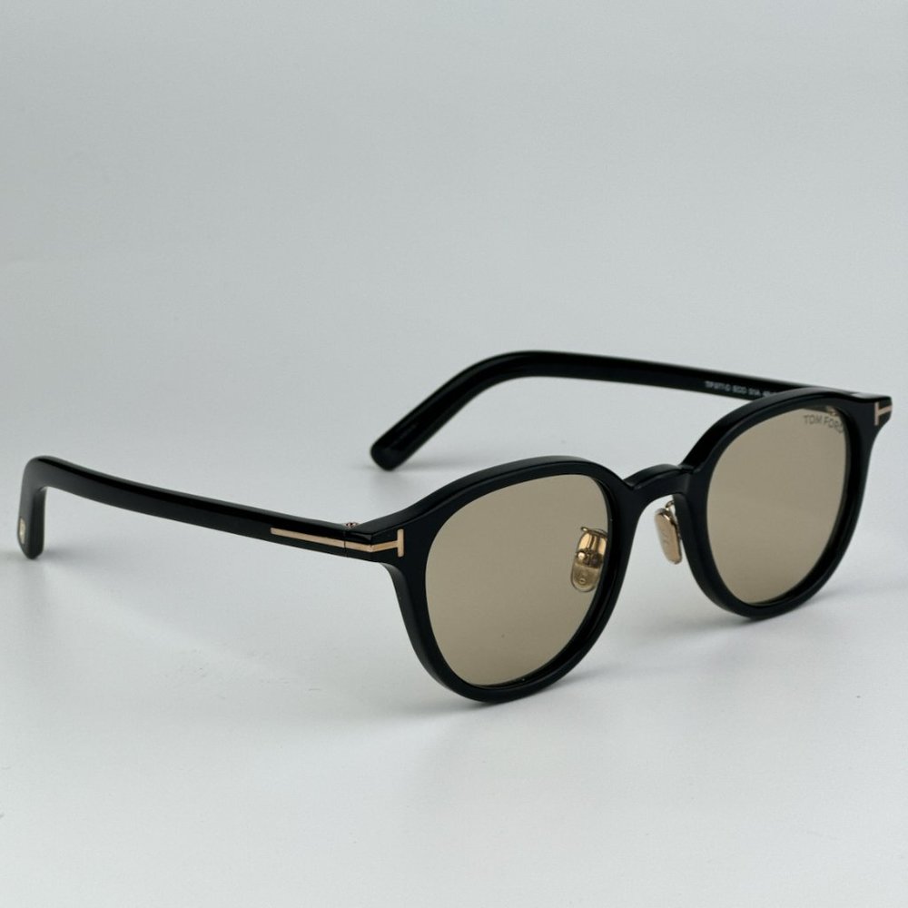 NEW Tom Ford FT0977-D 01A Shiny Black Smoke Round Unisex Sunglasses - Picture 5 of 14